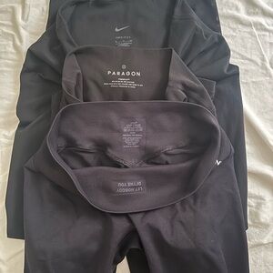 Set of 3 black leggings (Nike, Paragon Fitwear, Dfyne)